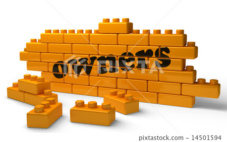 owners word on yellow brick wall owners word on yellow brick wall 14501594