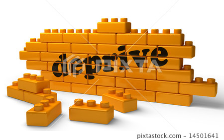 deprive word on yellow brick wall deprive word on yellow brick wall 14501641