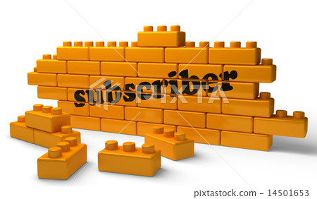 subscriber word on yellow brick wall 14501653