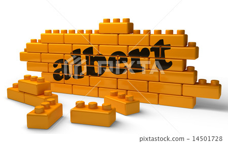 albert word on yellow brick wall 14501728