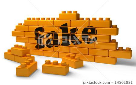 fake word on yellow brick wall fake word on yellow brick wall 14501881