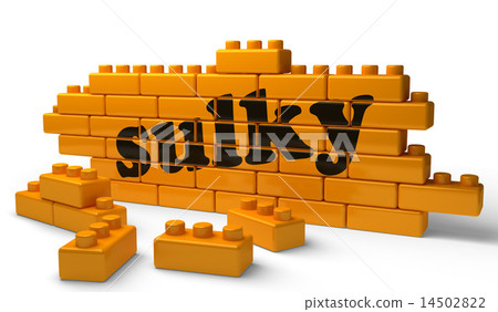 sulky word on yellow brick wall sulky word on yellow brick wall 14502822