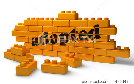adopted word on yellow brick wall adopted word on yellow brick wall 14503434