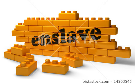 enslave word on yellow brick wall 14503545