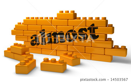 almost word on yellow brick wall 14503567