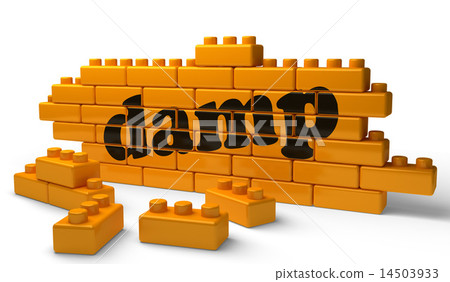 damp word on yellow brick wall damp word on yellow brick wall 14503933