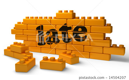 late word on yellow brick wall 14504207