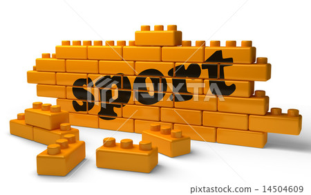 sport word on yellow brick wall 14504609