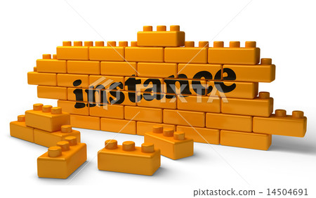instance word on yellow brick wall instance word on yellow brick wall 14504691