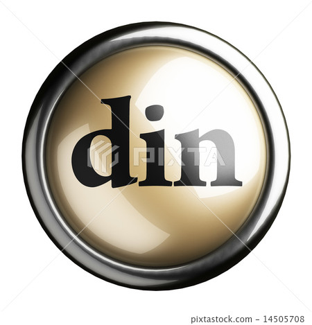 din word on isolated button 14505708
