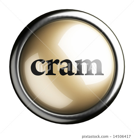 cram word on isolated button 14506417