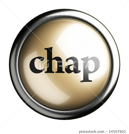 chap word on isolated button 14507802