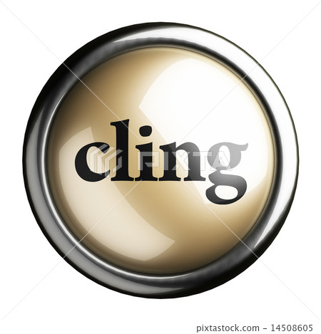 cling word on isolated button 14508605