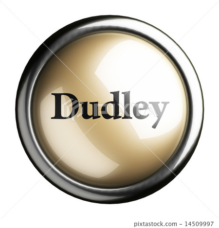 Dudley word on isolated button 14509997