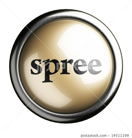 spree word on isolated button 14511199