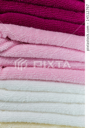 Background texture of Pile of colorful towels Background texture of Pile of colorful towels 14512767