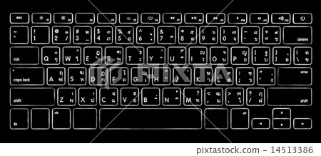 computer thai alphabet keyboard backlight. 14513386