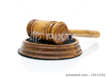 wooden gavel closeup on a white background 14515762