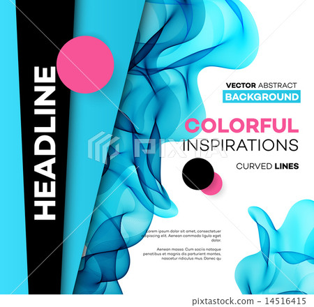 Abstract smoky waves  background. Template brochure design 14516415