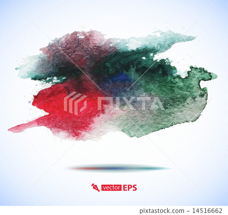 Vector watercolor ink spot. Wet brush stroke  14516662