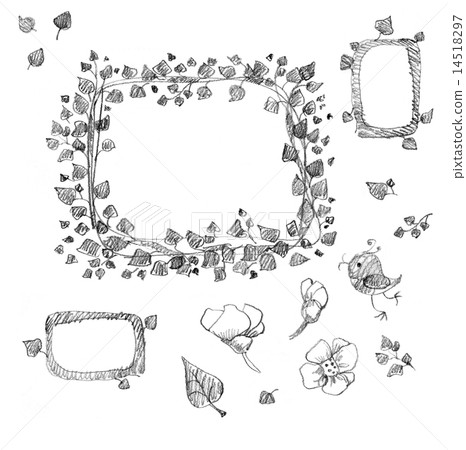 Hand drawn floral elements. Hand drawn floral elements. 14518297