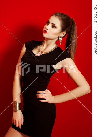 Beautiful girl in a trendy dress Beautiful girl in a trendy dress 14519459