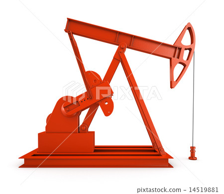 Red oil rig on isolated white background 3D Red oil rig on isolated white background 3D 14519881