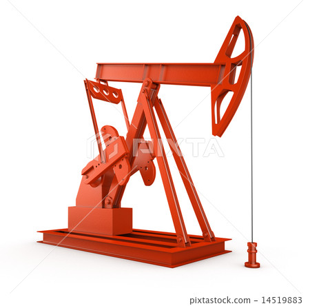 Red oil rig on isolated white Red oil rig on isolated white 14519883