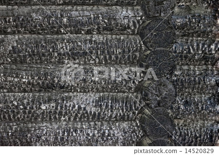 burnt wooden house wall 14520829