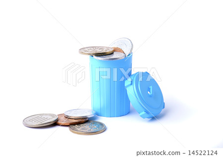 Money thrown away in the garbage can Money thrown away in the garbage can 14522124