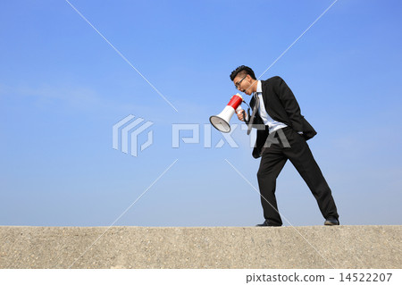 business man using megaphone 14522207