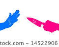 A woman striking a kitchen knife 14522906