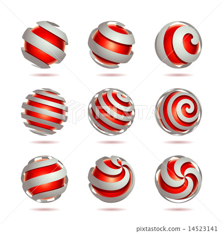 Abstract 3d vector sphere set Abstract 3d vector sphere set 14523141