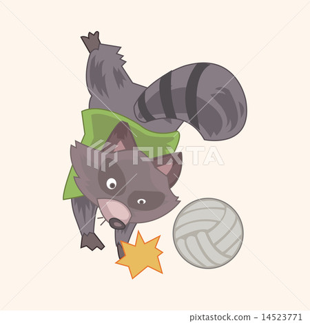 Animal civet doing sports cartoon theme elements 14523771