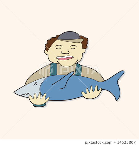 fisherman cartoon theme elements fisherman cartoon theme elements 14523807