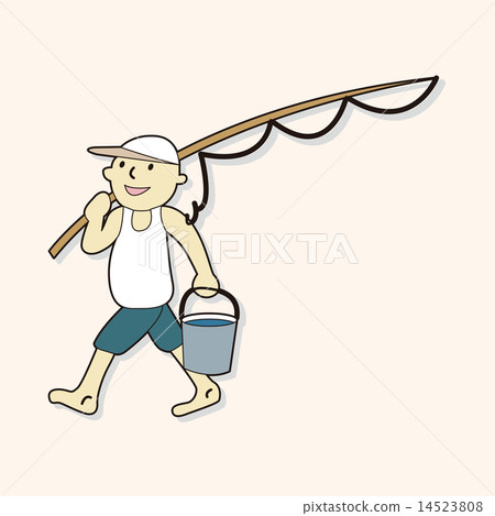 fisherman cartoon theme elements fisherman cartoon theme elements 14523808