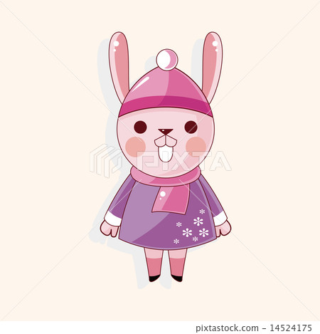 animal rabbit winter cartoon theme elements 14524175