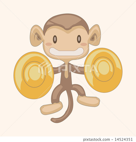 animal monkey playing instrument cartoon 14524351