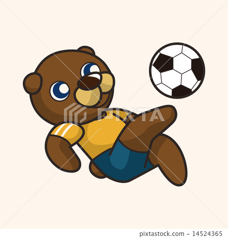 Animals play football cartoon theme elements - Stock Illustration  [14524365] - PIXTA