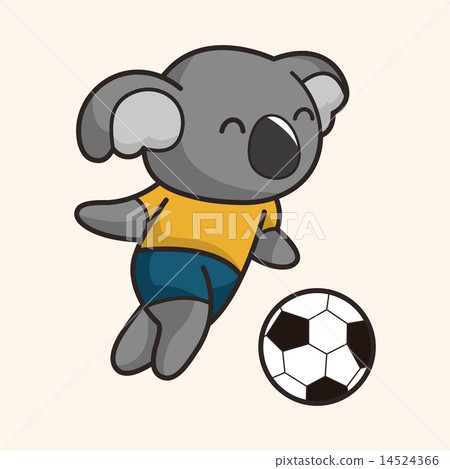 Animals play football cartoon theme elements - Stock Illustration  [14524366] - PIXTA