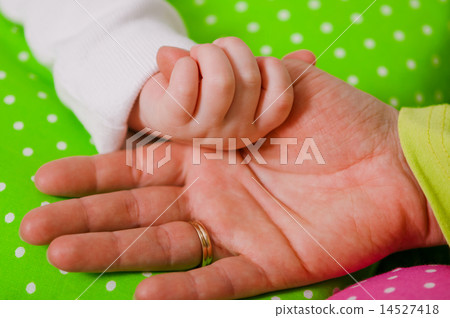 Hand of a little baby in mother's hand Hand of a little baby in mother's hand 14527418