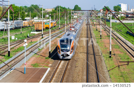 Modern fast passenger train in Ukraine Modern fast passenger train in Ukraine 14530525