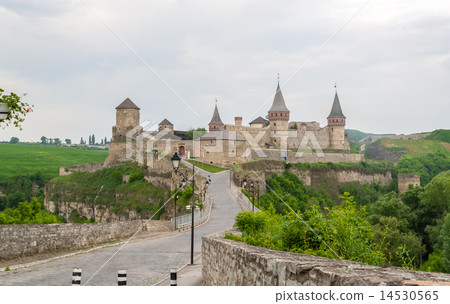 Kamianets-Podilskyi Castle. View from the Old Town Kamianets-Podilskyi Castle. View from the Old Town 14530565