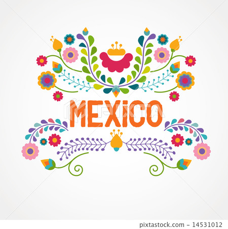 Mexico flowers, pattern and elements 14531012
