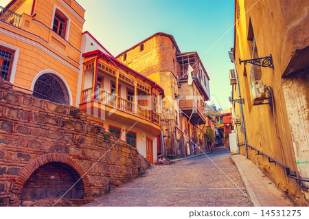 Old quarter in Tbilisi city, Georgia country 14531275