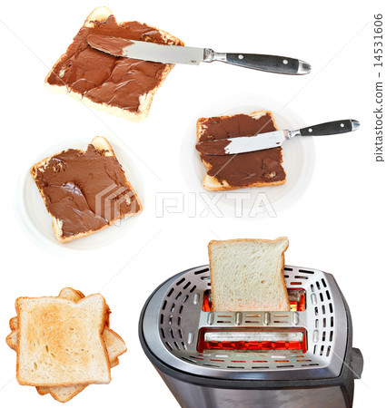 sweet sandwich - toasts with chocolate spread 14531606