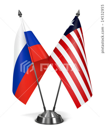 Russia and Liberia - Miniature Flags. 14532955