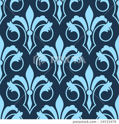 Stylized scrolling seamless Fleur de Lys pattern 14533479
