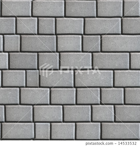 Concrete Paving Slabs Gray as Rectangles and Squares. 14533532