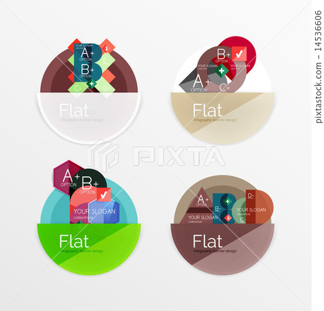 Set of flat design circle infographic icons 14536606